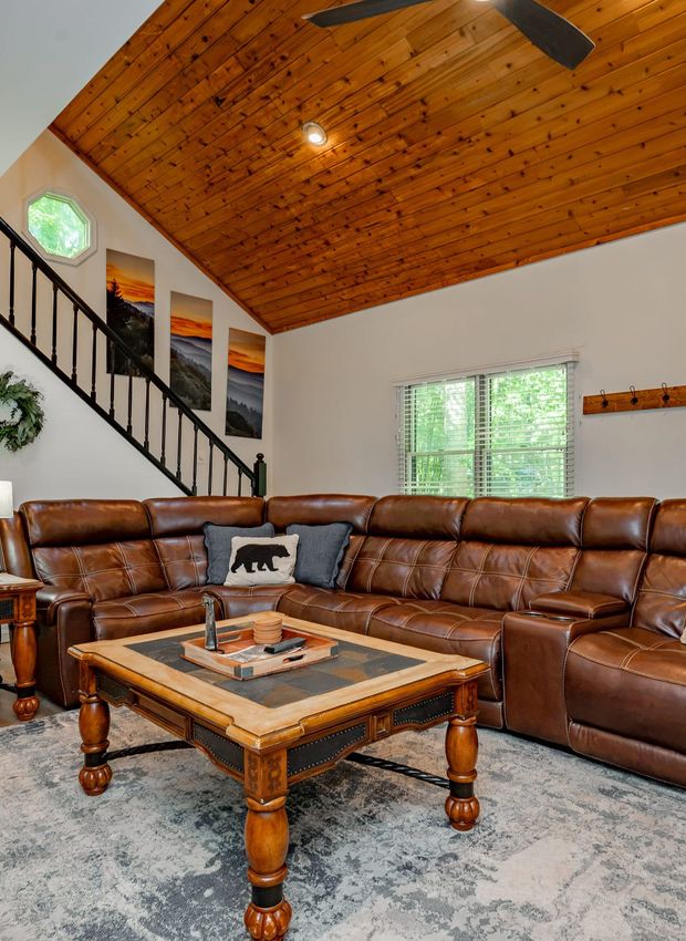 Living room with fireplace